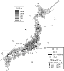 19-20第一学期期末各区统考试卷-西城8上-矢量配图-日本群岛新干线铁路和城市分布图