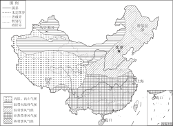 19-20第一学期期末各区统考试卷-西城7上-矢量配图-中国气候类型分布