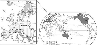 19-20第一学期期末各区统考试卷-西城8上-矢量配图-欧洲西部气候分布图和世界主要发达国家分布图