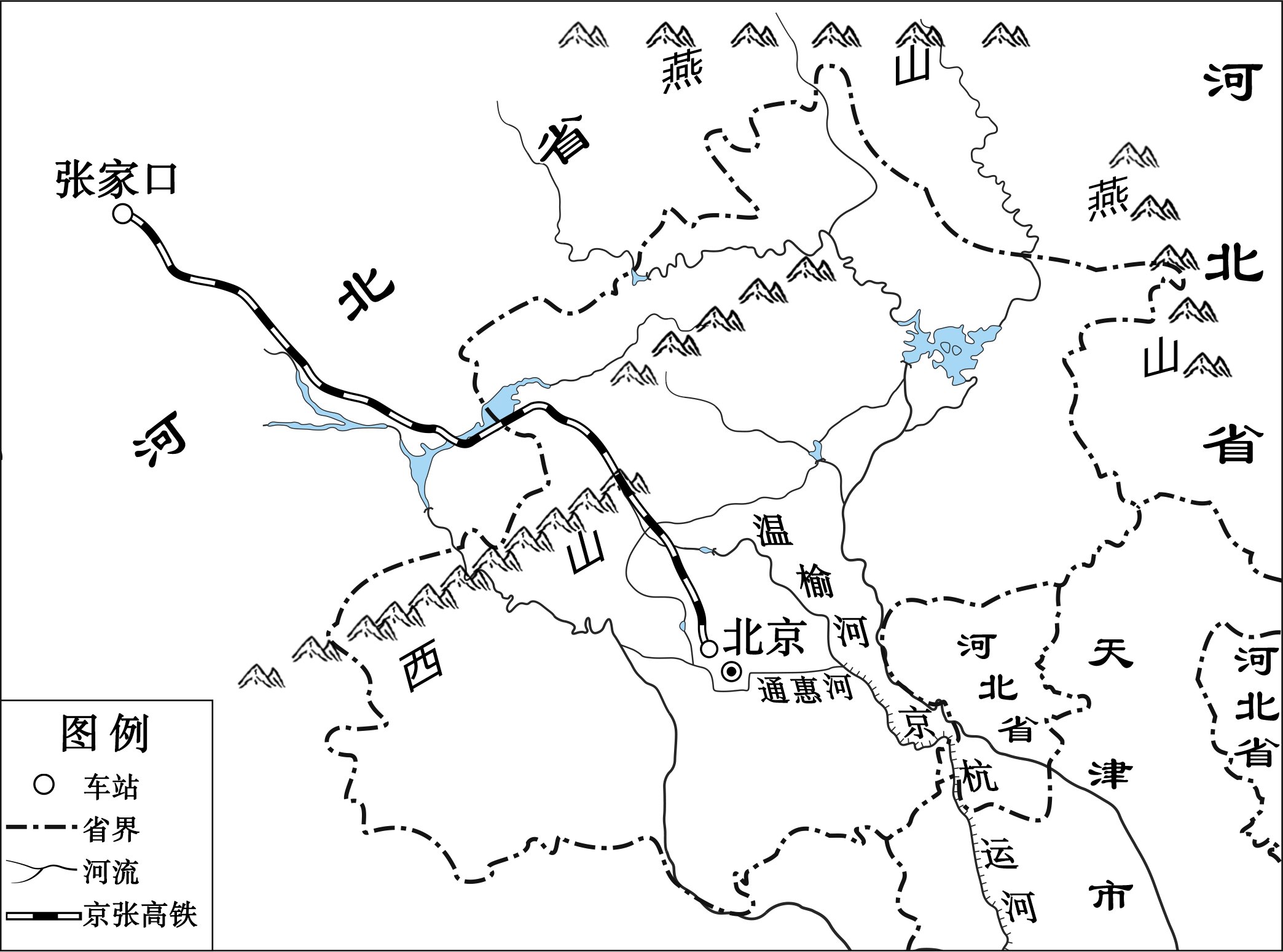2021一模图-朝阳区-京张铁路-京张铁路无地形