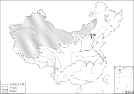 西城试卷矢量配图-中国河流水系内流区和外流区