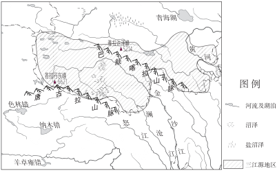 2021-2022-2022年一模制图-中国水资源分布和三江源地区-三江源