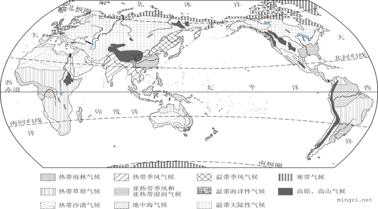 世界气候类型分布图（矢量）