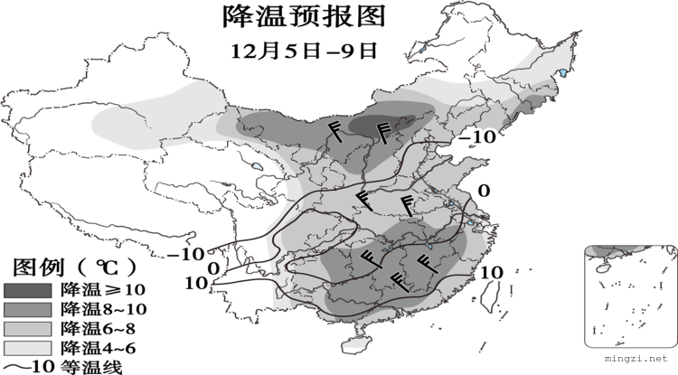 中国降温预报图