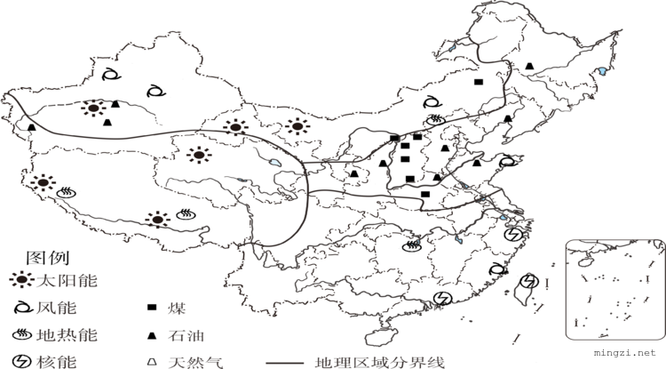 中国主要能源分布