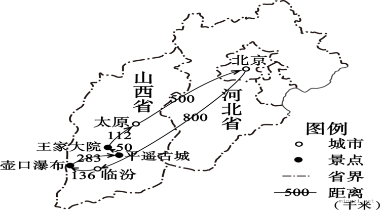 北京到山西远足路线