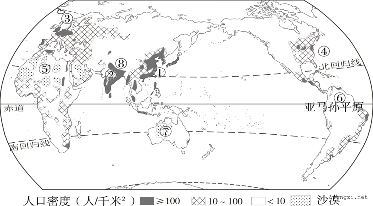 世界人口分布（矢量）