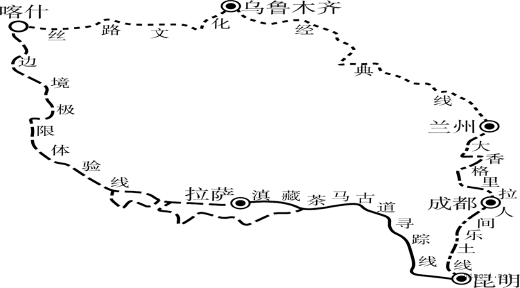 西部贫困地区地形和旅游路线