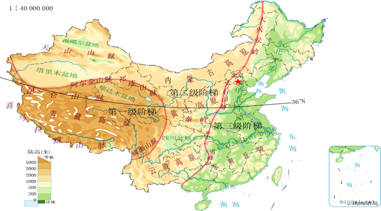中国地形图矢量图
