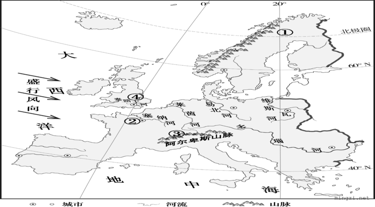 欧洲西部河流和城市