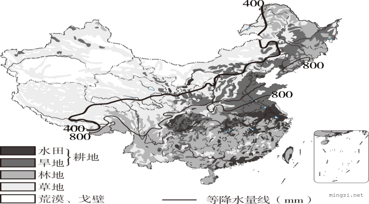 中国土地利用类型和土地利用类型比例