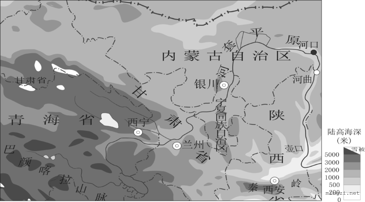 黄河上游地区地形（矢量）