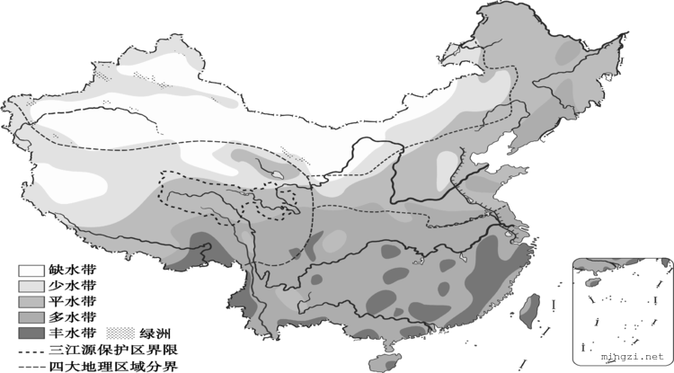 中国水资源分布三江源和木兰溪