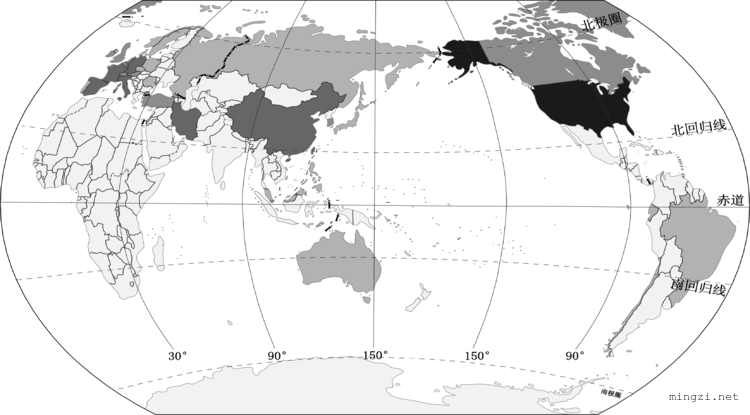 世界国家轮廓图（含南极洲）