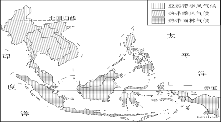 东南亚气候类型分布