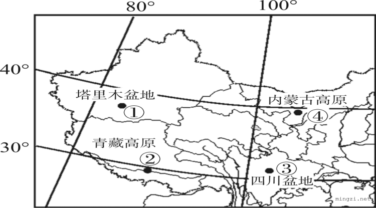 中国局部简图西部