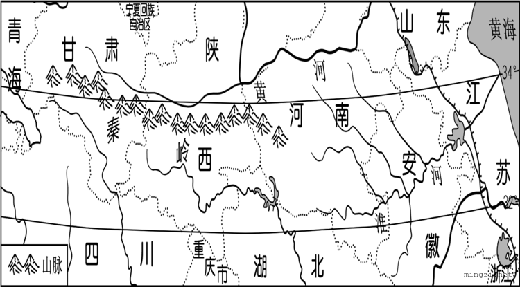 秦岭地区山脉和水系