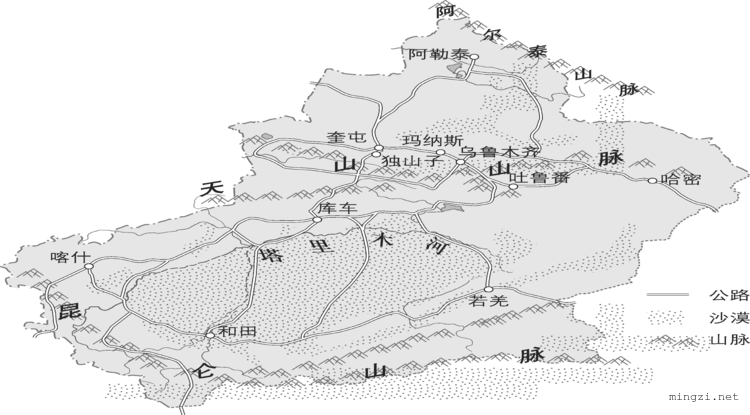 2020学考配图12新疆公路分布