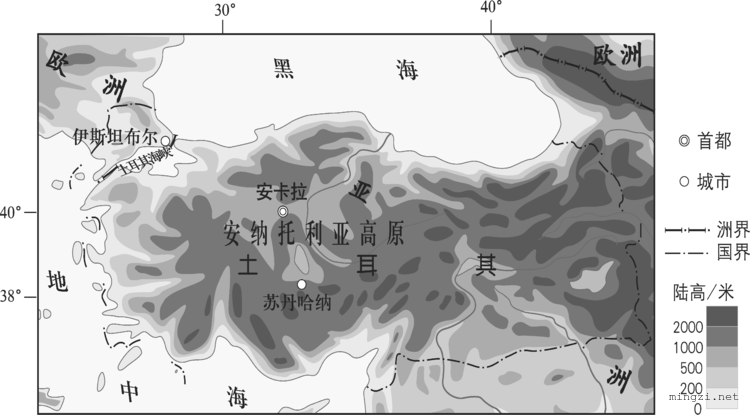 2020学考配图18土耳其地形