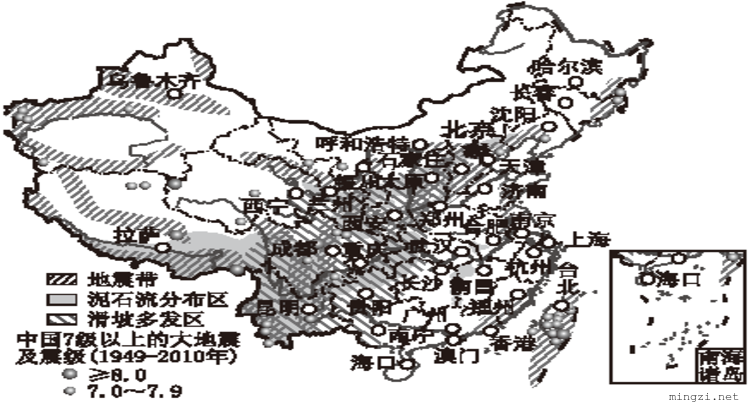 中国地质灾害分布