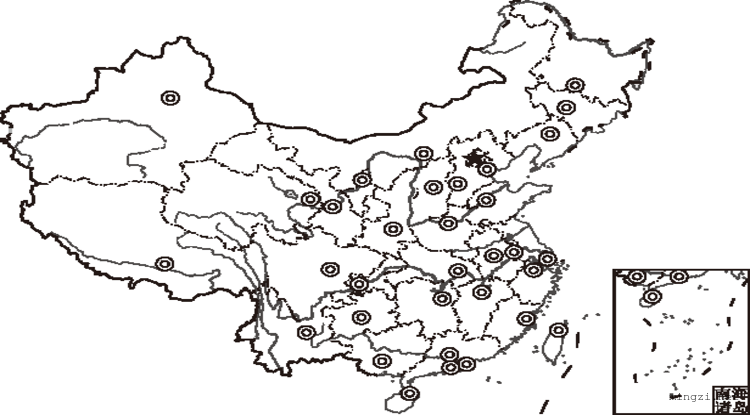 中国行政区空白图和完整注记图