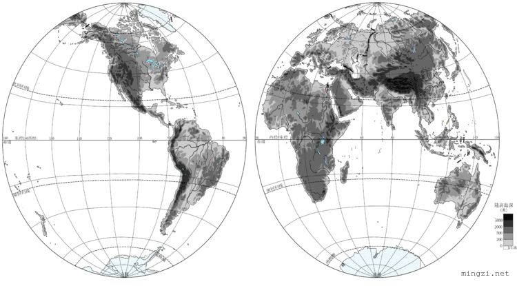 第一学期-修图-世界各大洲地形分层-世界各大洲地形